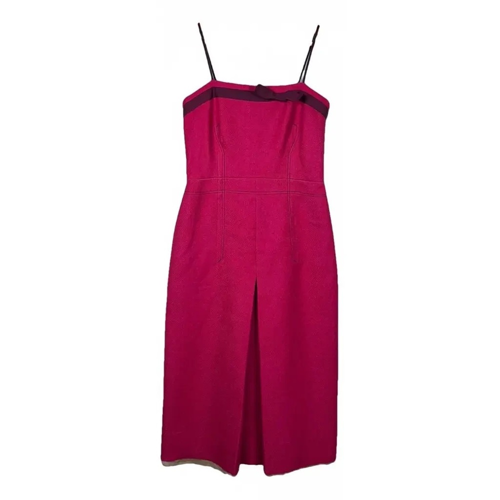 Prada vintage runway 2000 red wool dress with bow